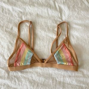 Rainbow mesh bikini top